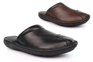 Zapatillas de cuero para hombre al aire libre mulas zuecos de cuero para hombre (ajuste pequeño compra 1 talla más) - Imagen 1 de 9