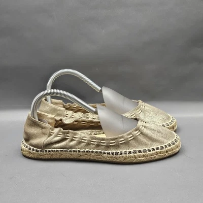 Jimmy Choo Espadrille Shoes Womens 7.5 37.5 Gold Metallic Glitter Ballet Flats - Image 1 of 4