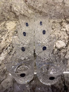 Royal Doulton Crystal Elizabeth Old Fashioned Whiskey Glasses 8 w/stickers - Picture 1 of 6
