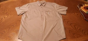 Carhartt Shirt Mens 2XL Khaki Tan Force Relaxed Fit Button Up Utility Vented - Picture 1 of 10