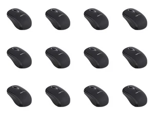Pack of 12 Amazon Basics 2.4G Wireless Optical Mouse USB Nano Receiver Batteries - Picture 1 of 9