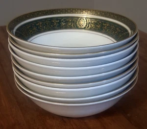 9 Royal Doulton Vanborough Green 5.25 inch Fruit Dessert Bowl H-4992 - Picture 1 of 6