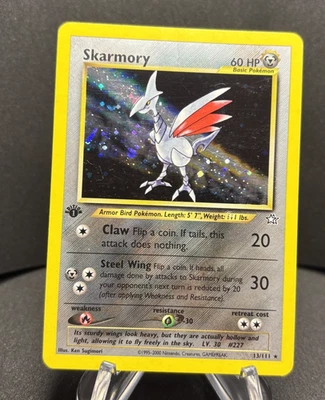 Skarmory 13/111 1st Edition Neo Genesis Holo Rare Pokemon has crease - Image 1 of 4