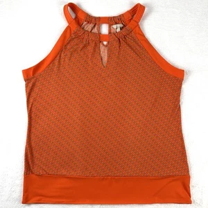 Canotta Banana Republic taglia XL Luxe Touch geometrica arancione morbida elasticizzata - Foto 1 di 9