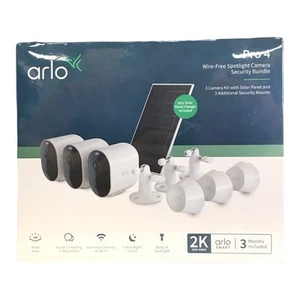 Arlo Pro 4, 3 Camera Security System with Bonus Solar Panel - Picture 1 of 2