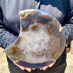 2.2LB Natural Beautiful Agate Geode Druzy Slice Moonstone Decoration- - Picture 1 of 17