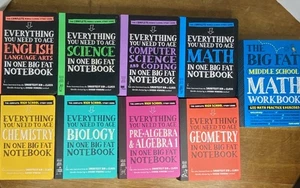 Big Fat Notebook Lot of 9 Books Middle School + High School Guides + Workbook - Picture 1 of 23