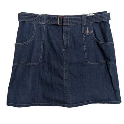 Vtg White Stag Medium Wash Belted Denim Pencil Skort Skirt Size 12 Stretch D2 - Image 1 of 4
