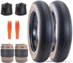 2 Pack 26" Heavy Duty E-Bike Fat Tyres 26x4.0 with 26" Bike Tubes 26x4.0,Brown - Picture 1 of 6