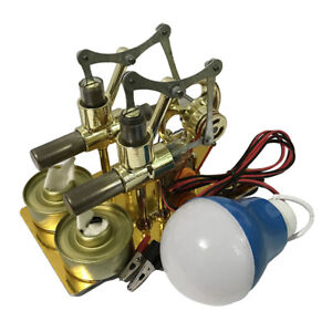 Mini Heißluft Stirlingmotor Motor Modell (2-Zylinder) Physik Science Kits