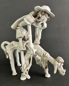 Vintage Dino Bencini Signed Ceramic Don Quixote Man on Horse Figurine Italy - Picture 1 of 6