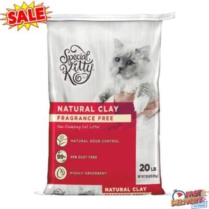 Non-Clumping Unscented Natural Cat Litter 20lb Dust Free Odor Control Absorbent - Picture 1 of 7
