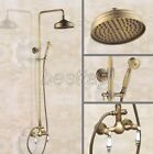 Antique Brass Bathroom Rainfall Shower Faucet Set Ceramic Lever Mixer Tap san102