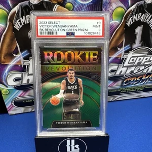 PSA 9 Victor Wembanyama RC Rookie Revolution Green Prizm #9 2023 Select - Picture 1 of 2