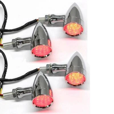 4X Motorcycle LED Turn Signals Blinker Light For Kawasaki Vulcan VN 500 900 1500 - Image 1 of 4