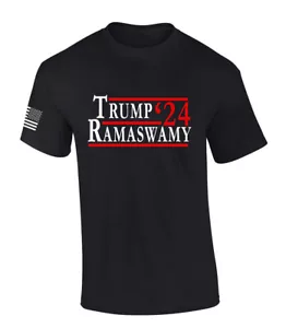Mens Trump Tshirt Trump Ramaswamy '24 Short Sleeve T-shirt-Black-small - Picture 1 of 1