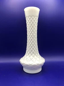 Vintage Randall Milchglas Rautensteppmuster Knospenvase - Bild 1 von 5