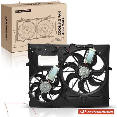 Ventilador de refrigeración de radiador de doble motor con conjunto de modelo de control para Audi Q7 2011-2015 Foto 1 de 4
