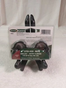 Weaver 49049 Quad Lock 1" Extra High Scope Rings Matte Black FREE SHIPPING  - Picture 1 of 2