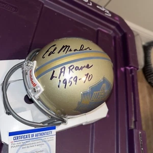 Ed Meador LA Rams  1959  Signed Hall Of Fame Mini Helmet PSA DNA - Picture 1 of 2