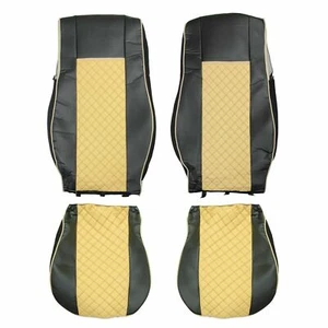 Satz Sitzbezüge 1+1 Beige Öko-Leder Für Truck LKW DAF XF 105 2010 - 2015 - Bild 1 von 5