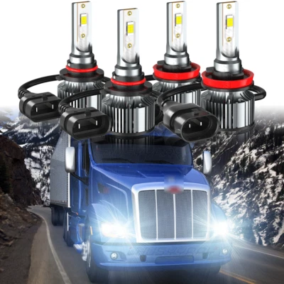 Kit de 4x faros LED de alta-baja para camión tractor base Peterbilt 567 2019-2023 Foto 1 de 4