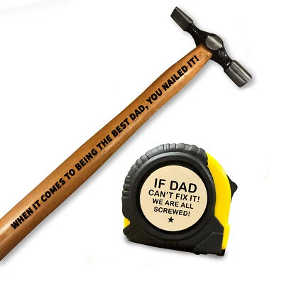 RED OCEAN Birthday Fathers Day Gift For Dad Tape Measure Hammer Tool Gift Dad Daughter Son