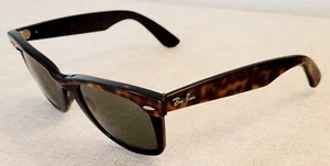 Ray-Ban B&L USA WAYFARER I BLACK &TORTOISE Vintage Sunglasses G15 LENSES 50 22 - Picture 1 of 15