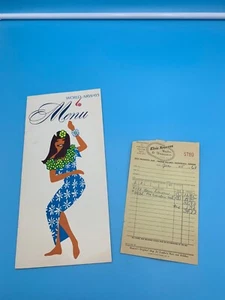 WORLD AIRWAYS MENU BERRY WORLD TRAVELS 707 JET & RECEIPT 1960'S VINTAGE - Picture 1 of 12