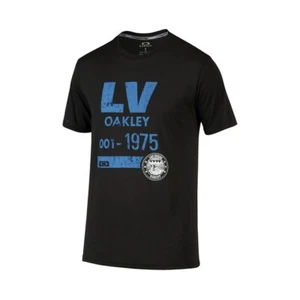 NEW Oakley Hydrolix Las Vegas T-Shirt Black Shirt Blue Logo - Hard to find NWT - Picture 1 of 1