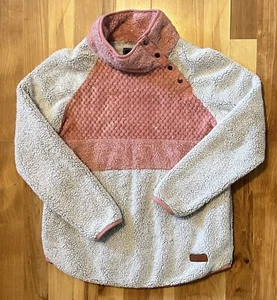 Simply Southern Damen asymmetrischer Druckknopf Colorblock Fleecepullover Größe Small - Bild 1 von 5