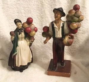 Balloon Seller Pair Vintage Female & Male (marked D.A.P. Co) - Picture 1 of 3