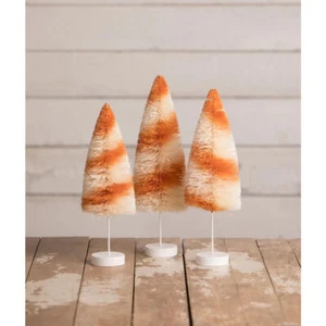 Bethany Lowe - Orange Stripes Delight Bottle Brush Trees - LC1630 - Picture 1 of 2