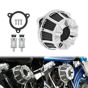 Chrom Saugnapf Luftfilter Luftreiniger Für Harley Touring Glides Trike 2008-2016 - Picture 1 of 11