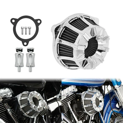 Chrom Saugnapf Luftfilter Luftreiniger Für Harley Touring Glides Trike 2008-2016 - Image 1 of 4