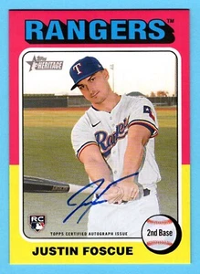 Justin Foscue 2024 Topps Heritage High número real uno novato autógrafo automático - Imagen 1 de 2