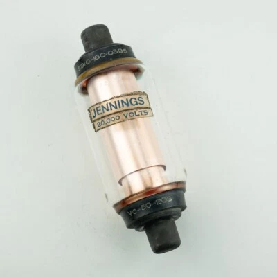 Tubo de vidrio condensadores de vacío fijos vintage Jennings 20.000 voltios VC 50-20S Foto 1 de 4