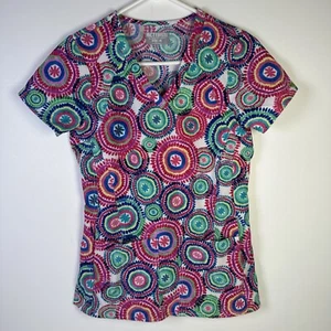 Activate Scrub Top By Med Couture Womens XS Tie Dye Print Medical Scrub - Picture 1 of 7