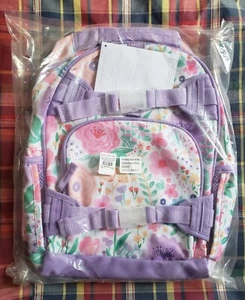 NEW POTTERY BARN KIDS girls small floral lavender backpack -for kids 42-48" tall - Picture 1 of 3