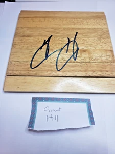 Grant Hill Signed Pistons Wood - Picture 1 of 4