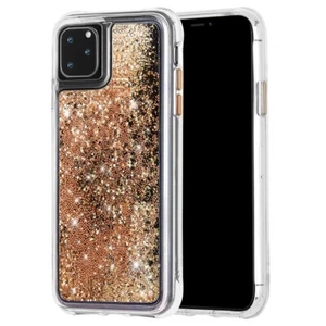 Glitter Fall Protective Bumper Case Cover For iPhone 11 Pro Max - Gold Confetti - Picture 1 of 5