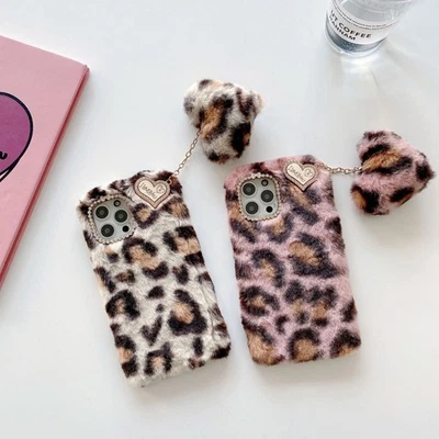 Plush Love Leopard Phone Case For Google Pixel 6 7 8 9 10 Pro XL 5A 7A 9A 8A 6A - Image 1 of 4