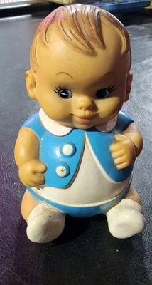 1967 UNEEDA DOLL CO INC RUBBER BABY SQUEAKY TOY PLUMPEES  - Image 1 of 4