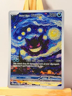 Gengar Pokemon TCG Custom Starry Night Gogh Full Art Illustration FANMADE Card - Image 1 of 4