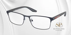 PRADA LINEA ROSSA PS 50PV TFY1O1 Blue Rubber Demo Lens 55 mm Men's Eyeglasses - Picture 1 of 2