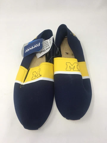 NCAA Michigan Wolverines Men's Canvas Stripe Slippers, XL (13-14) Cover