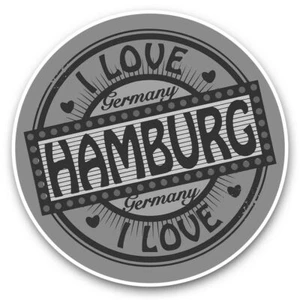 2 x autocollants vinyle 20 cm (bw) - I Love Hamburg Allemagne orange allemand #40691 - Photo 1/8
