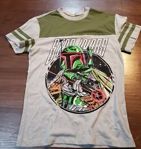Star Wars Boba Fett T Shirt Gray Green Mens Size Small Mandalorian Jedi Yoda - Picture 1 of 4