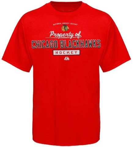 Majestic Chicago Blackhawks T-shirt Big and Tall Tee Property of Logo Cover