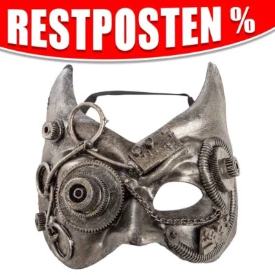 Maske Steampunk mit Teufelshörnern | Steampunk Maske | Maske Halloween - Bild 1 von 4